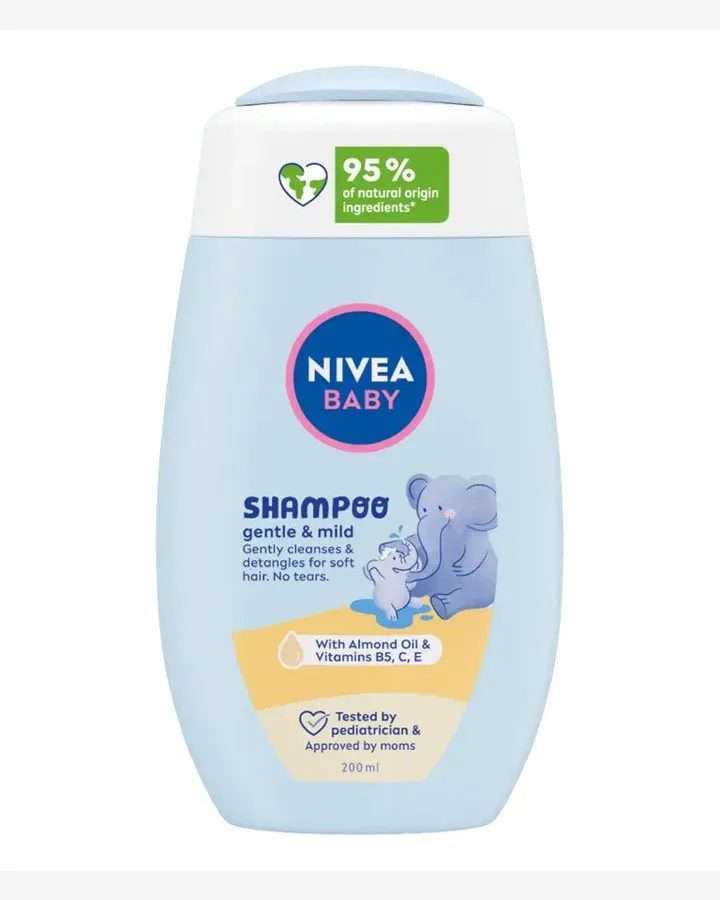 NIVEA Baby Gentle & Mild Shampoo with Almond Milk & Vitamins B5, C & E, 200ml